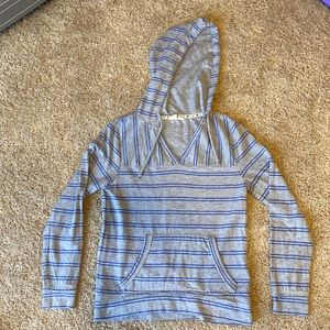 Junior Roxy Hoodie Gray with Blue stripes- size Medium